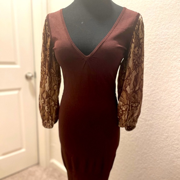 BEBE DRESS | SIZE S | BROWN - Picture 1 of 5